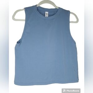 NWT Airlite Melissa Yogalicious Blue Faded Denim Color Crop Tank Top Size XL
